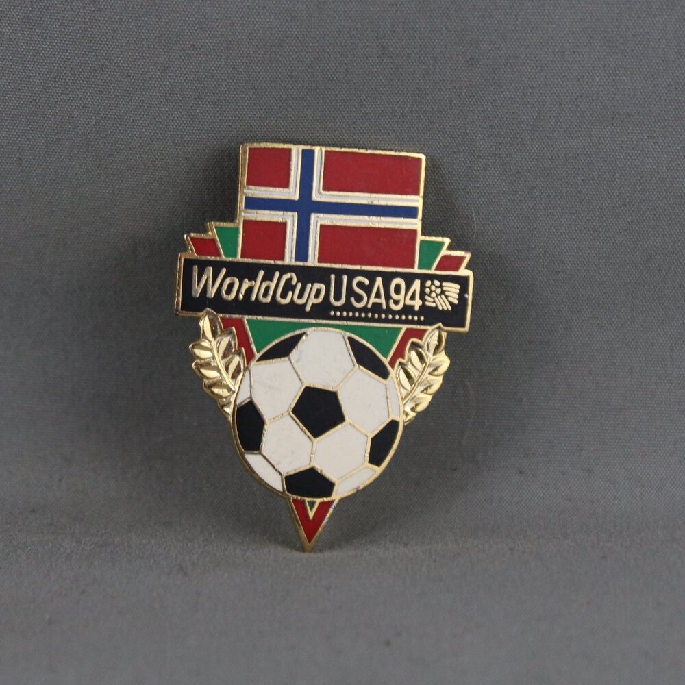 Team Norway Soccer Pin - 1994 World Cup by Peter David - Flag and Ball